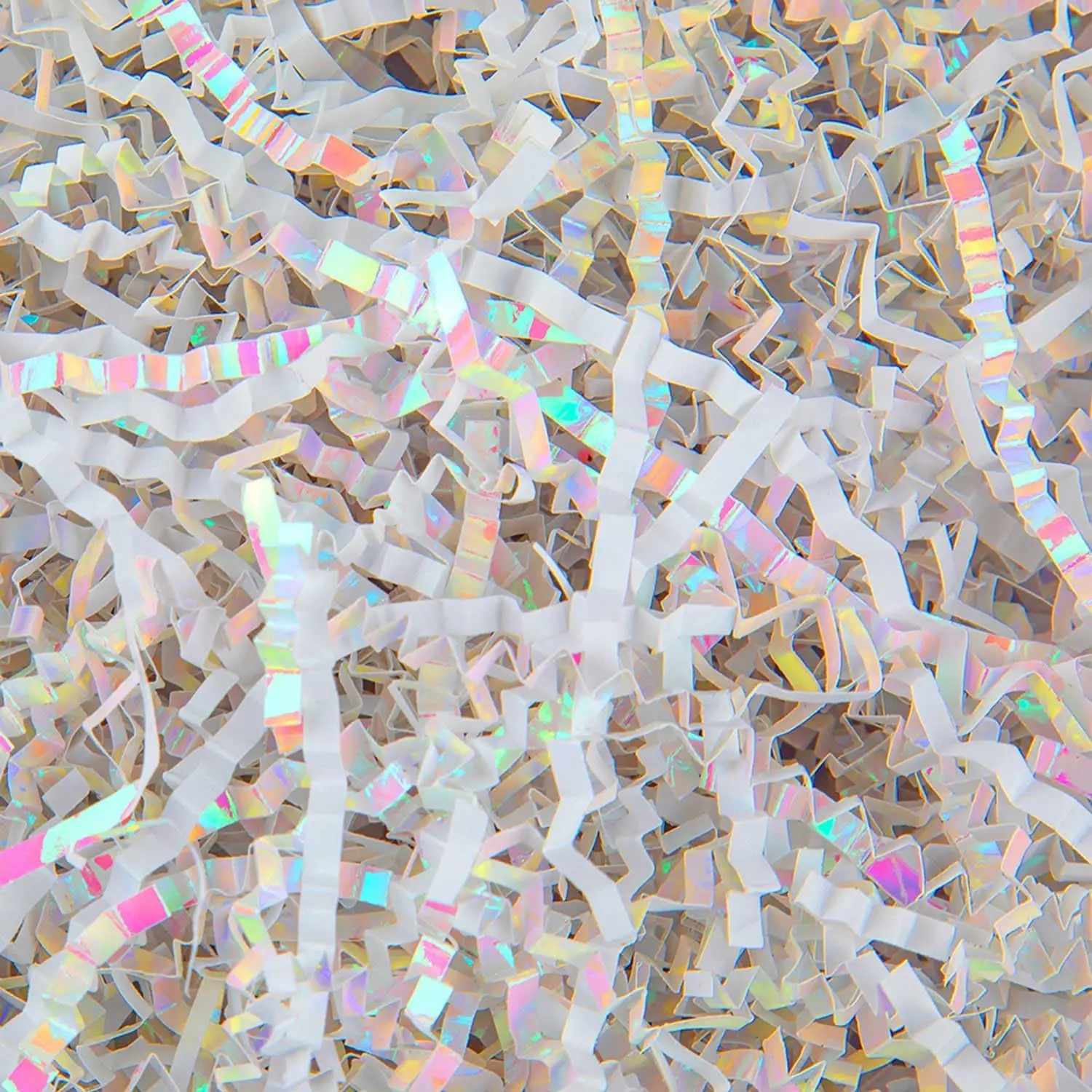 1/2 LB Crinkle Cut Paper Shredded Filler Paper for  Baskets  Box Confetti Shreds Decoration Stuffing for Birthday, Weddings, Anniversaries, Christmas Wrapping  White