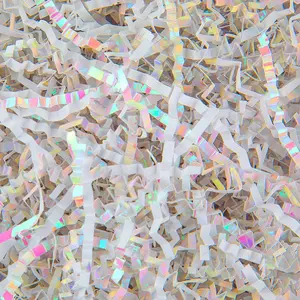 1/2 LB Crinkle Cut Paper Shredded Filler Paper for  Baskets  Box Confetti Shreds Decoration Stuffing for Birthday, Weddings, Anniversaries, Christmas Wrapping  White