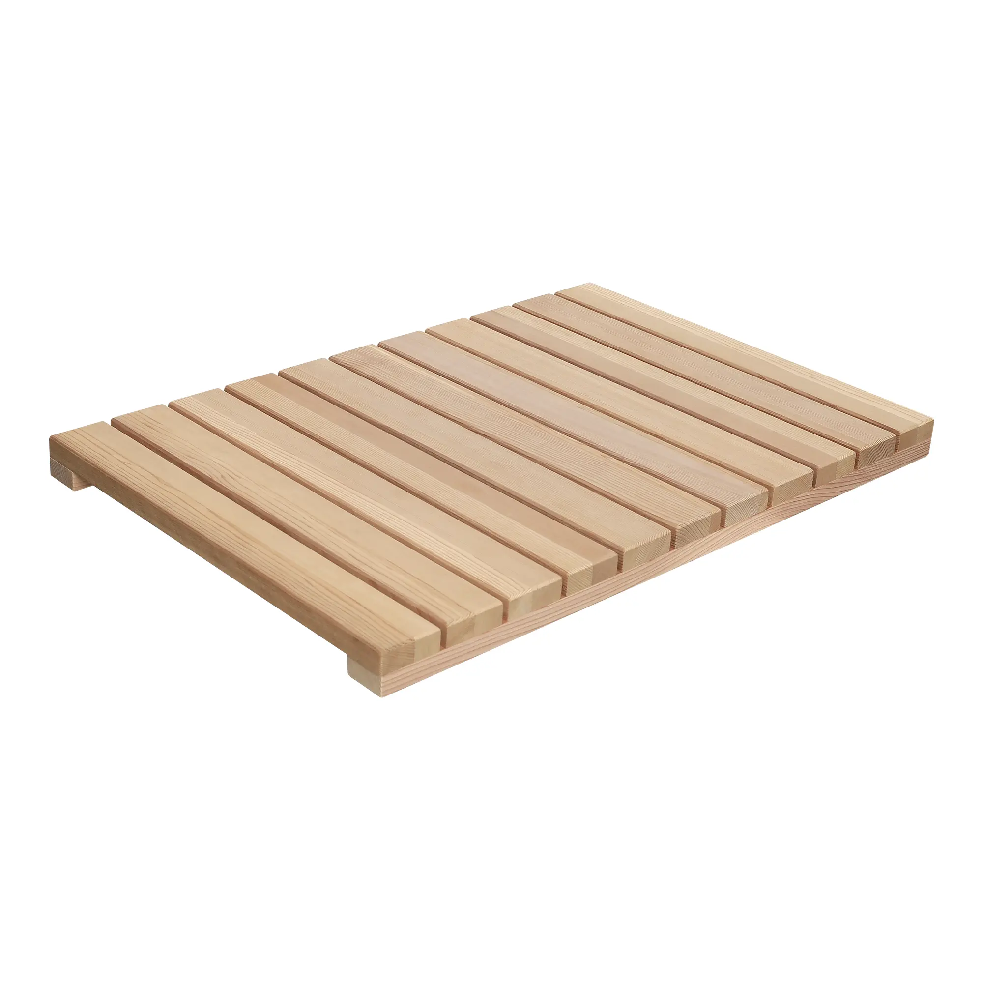 Cedar Wood Shower Mat - Non-Slip Slatted Wooden Bath Mat with Rubber Feet, 24" x 16" Floor Pad for Bathroom, Bathtub, Spa, Sauna & Garden, Indoor/Outdoor Use