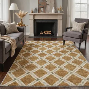 【Deals For You Days】BEIMO Rug – Machine Washable, Soft, Pet Friendly, Non-Slip Area Carpet, Floor Rug Perfect for Living Room, Bedroom, Kitchen, Hallway, Elegant Home Decor ,ARP1399-OCHRE