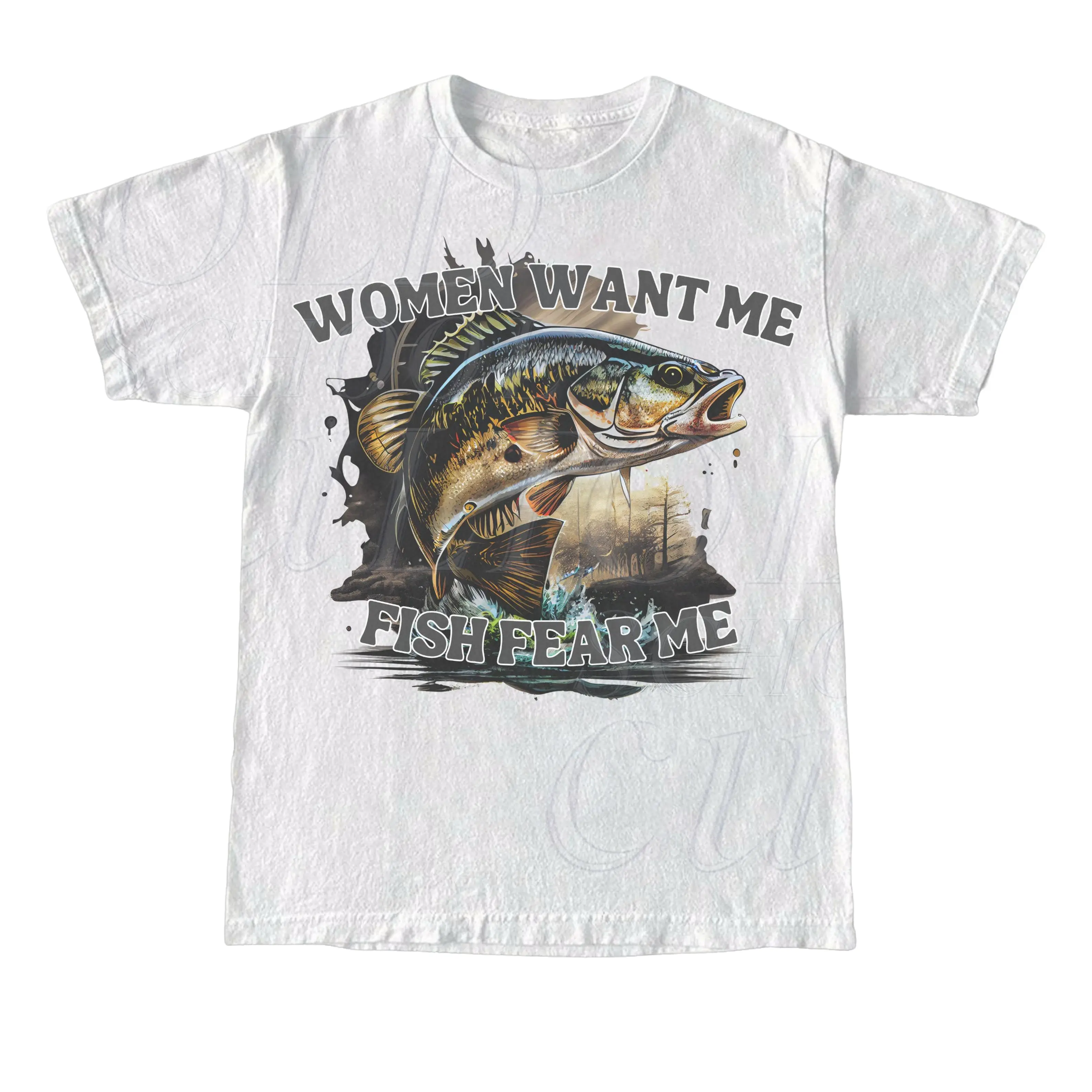Women Want Me Fish Fear Me Vintage T-Shirt, Sarcastic T Shirt, Retro Drawing T Shirt, Meme T Shirt, Unisex Tee, Fisher Shirt, Fisher Gifts Menswear To