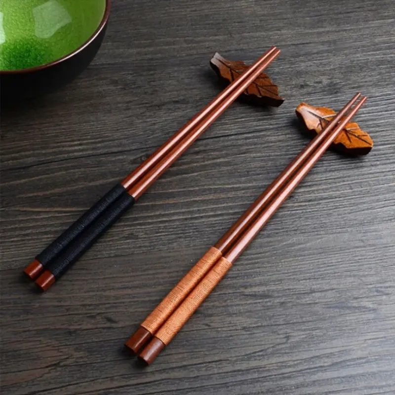 1 pair Japanese style Chopsticks Reusable with twisted threads, simple wooden chopsticks, household utensils, high-quality wooden chopsticks, and rosewood chopsticks, Tableware, Kitchenware