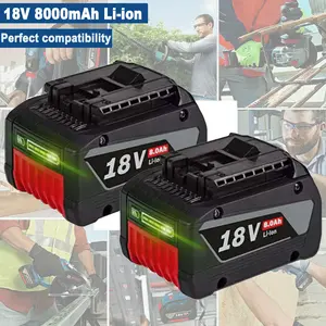 Replacement   2PACK 18V Battery For Bosch 18 VOLT 8.0AH Li-ion BAT609 BAT610G BAT618 24618-01