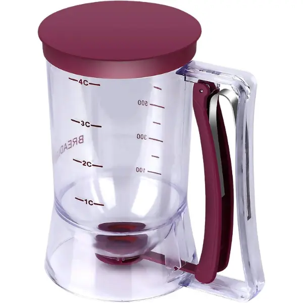 Pancake Batter Dispenser - Kitchen Must Have Tool for Perfect Pancakes, Cupcake, Waffle, Muffin Mix, Cake & Crepe - Easy Pour Baking Supplies for Griddle - Pancake Maker, commercial pancake batter dispenser