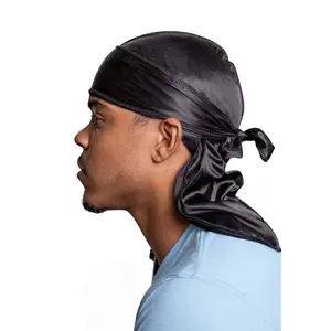 Veeta Superior Silk Durag - Smooth Silk Durag for Men & Women, Long Double Wide Straps, Outside Seam Triple Stitch Du Rag