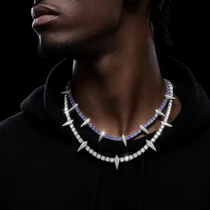 Flash Black Panther AAAAA+ Cubic Zirconia Tennis Necklace for Men and Women, Rapper Necklace Bracelet Set, Jewelry Box, Ideal Gift, Birthday Gift Crystal Claw,summervibes