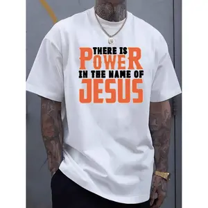 Mens Large Big and Tall Christian Faith TShirt Featuring Jesus Name Power Religious Apparel Made of 100 Cotton Breathable Round Neck Short Sleeve Ideal for Daily Church Sports and Casual Wear Plus Size Jesus Clothing