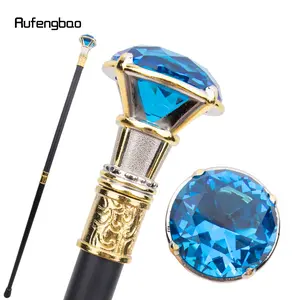Blue Diamond Golden White Cane Fashion Decorative Stick Gentleman Elegant Cosplay Cane Knob Crosier 90cm Cosplay Sticks With Knobs