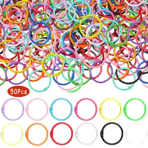 50Pcs Color Binder Rings Metal Rings for Index Cards Book Rings Flashcard Rings Key Rings Loose Leaf Binder for School Office Stationery Supplies