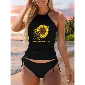 Accept Understand Love Sunflower Autism Awareness Two Piece Swimsuit