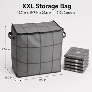 Spacious Moving Storage Bin, Zippered Organizer for Quilts, Bedding & Sweaters, Large Capacity Fabric Bag for Moving Day, Closet & Bedroom Use