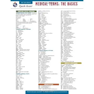 Medical Terms: The Basics - REA's Quick Access Reference Chart (Quick Access Reference Charts) 1st Edition