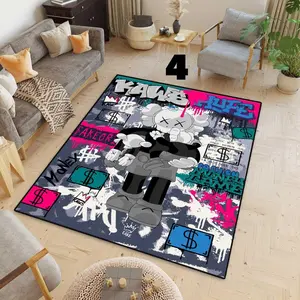 Hypebeast Rug, Hype Beast , Bearbrick rug, Hypebeast Wall Art rug, Pink Hypebeast, Hypebeast carpet, Tepic,Bear brick art,Machine Washable style 7