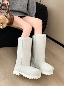 Women's Winter Snow Boots, Thickened Warm Wide Calf Design, Fashionable Outdoor Wear, Comfortable & Stylish, Perfect for Cold Weather, Rubber