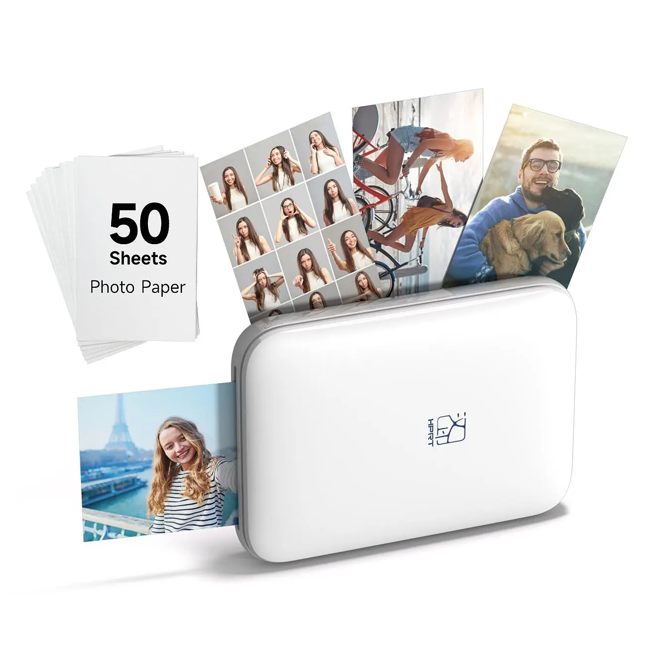 Portable Thermal Wireless Photo Printer, USB Rechargeable Photo Printer ...