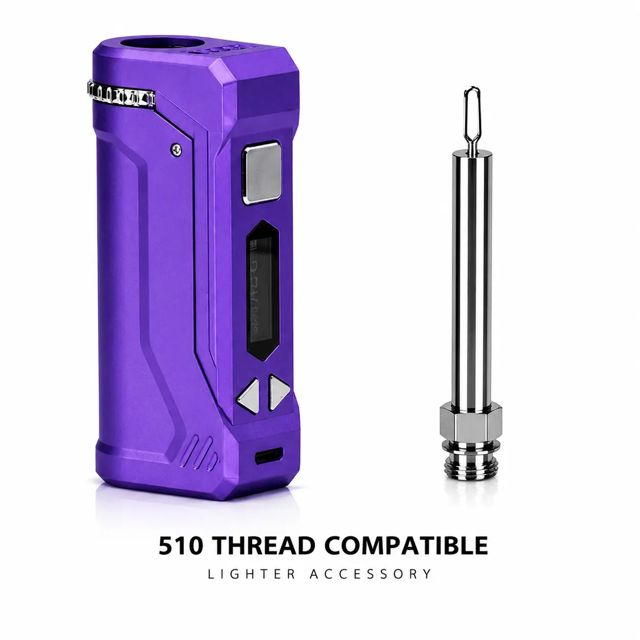 Pocket 510 Lighter Accessory - Variable Heat 650mAh 4.2 V 510 Thread Compatible with Soldering Tip - Purple