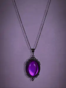 Gothic Style Halloween Magic Jewelry, Vintage Gothic Cubic Zirconia Pendant Quartz Crystal Single Gem Necklace, Perfect Halloween Accessory, Unique Women's Party Wear