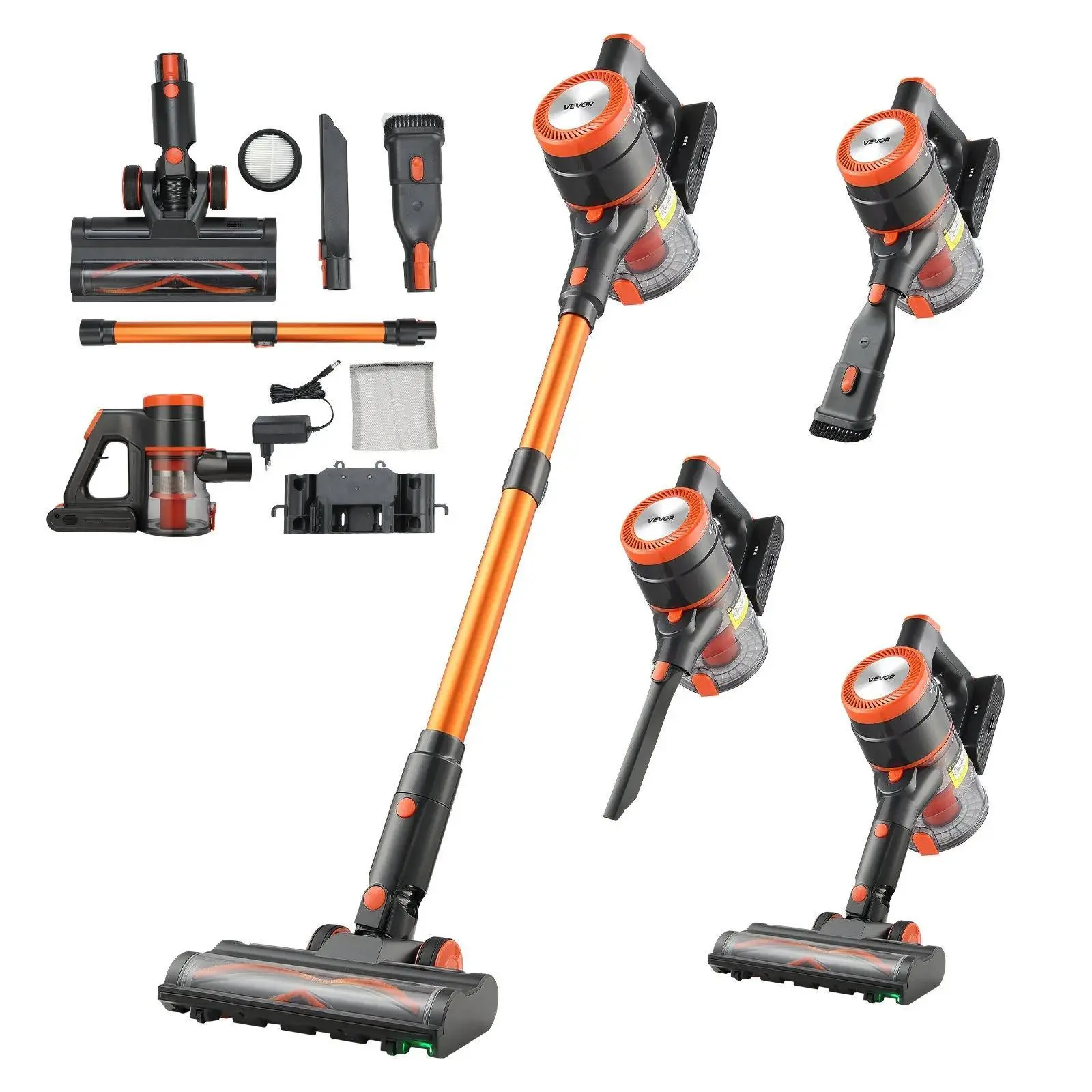 【Backtoschool】VEVOR Cordless Stick Vacuum Cleaner - Home Cleaning Tool with 40KPA Suction, HEPA Filter, V-Shaped Roller, Multiple Cleaning Modes, Rechargeable Anti-Tangle Design, LED Display, 47mins Runtime, Lightweight Handheld for Carpet, Hard Floor, St