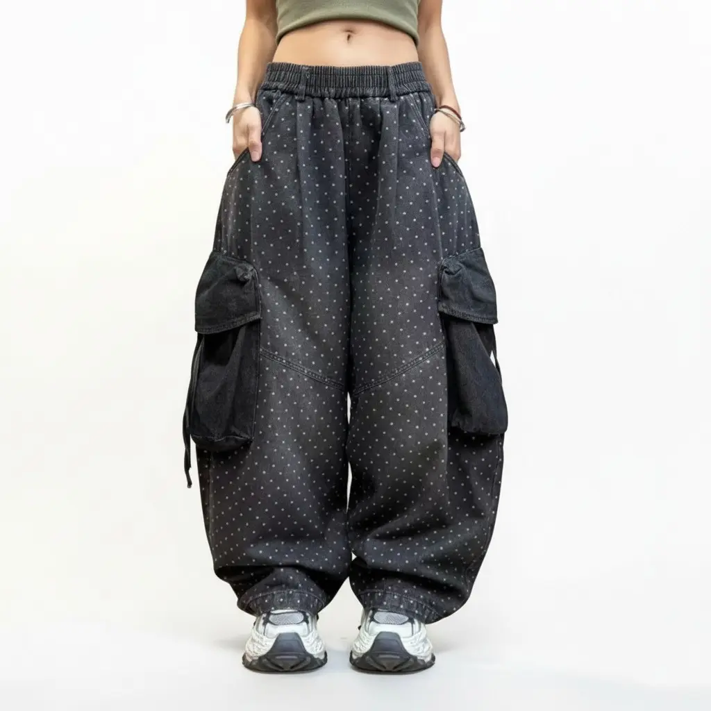Flooo Loose Wide Leg Pants Women's Casual Streetwear Joggers with Elastic Waistband & Side Pockets for Workout Clothes - Fit, Wide Sweatpants, Fabric - Light, Womenswear - Bottoms, Adjustable