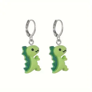 Trendy And -Made Resin Dinosaur Earrings for Everyone, Perfect for Beach Getaways, Parties, And Daily Travel