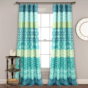 Lush Decor Bohemian Stripe Window Curtain Panel Set 52"W x 63"L-84"L-95"L-108"L Floral Stripes Printed Interior Decoration Accessories Lush Decor Bohemian Stripe Window Curtain Panel Set 52"W x 63"L-84"L-95"L-108"L Floral Stripes Printed Interior Decoration Accessories