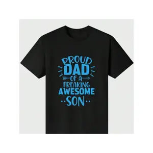 Proud Dad Shirt for Awesome Sons - Heavyweight Cotton Tee with Digital Print, Regular Fit Casual Top for Father & Son, Family Gift Idea