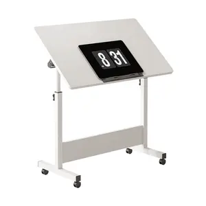 Folding Height-Adjustable Multi-Position Standing Desk with Built-In Wheels, 360-Degree Rotating Swivel Casters, Portable Home Office Computer Workstation for Sitting and Standing Use, Height Adjustable Desks