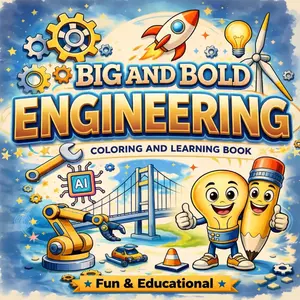 Big and Bold Engineering Coloring and Learning Book: Fun and Educational STEM Coloring Illustrations with Machines, Structures and How Things Work for Kids 8-14