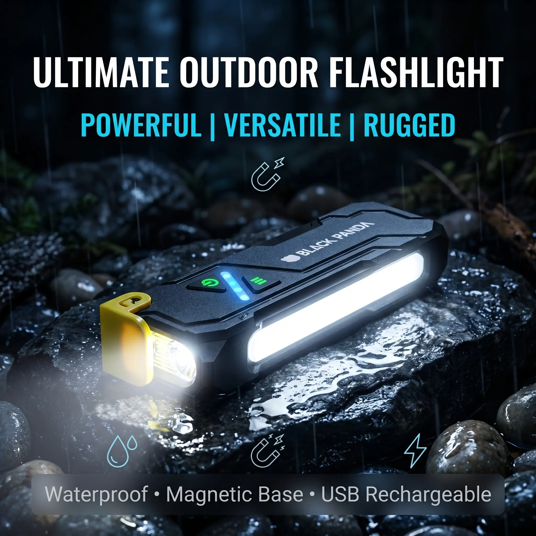 Mini Rechargeable High Lumen Brightness LED Flashlight - USB Handheld EDC Pocket Light, Waterproof Rechargeable Emergency Worklight for Camping, Car Repair