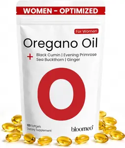 Oil of Oregano for Women with Black Seed Oil, Evening Primrose, Sea Buckthorn, Ginger – Enhanced for Feminine Support, Hormone Balance, Cycle Comfort - 60% Carvacrol, Vegan, Plant Based, Lab Tested