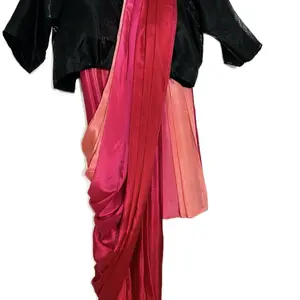 High Quality Satin Saree with Designer Blouse for Women - Traditional Dress