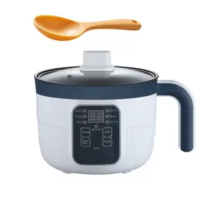 Multifunctional smart electric pot—convenient for steaming, boiling, and cooking; integrated pot with overheat and dry protection, 6 cooking modes, mini steamer, nonstick double-layer pan; suitable for 1–2 people; ideal for rice, soup, pasta, steak, etc.