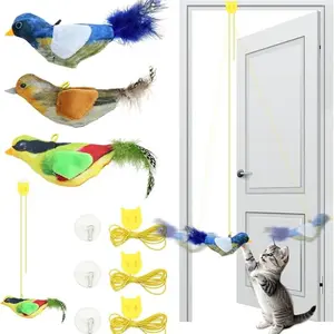 Interactive Cat Toy, Hanging Toy for Indoor Cats, Bird Flying Toy, Door Frame Rope Toy, Designed for Bored Adult Indoor Cats