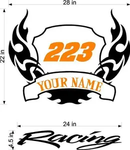 Your Team Racing Decal Name Trailer Vinyl Decal Custom Text Trailer Sticker YT02