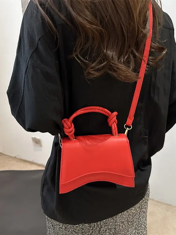 Fashionable Handbag, Convenient And Practical, Made Of PU Leather, Women's Square Handbag Design, Minimalist Solid Color Crossbody Bag, Flap Versatile Textured Shoulder Bag, Women Handbag