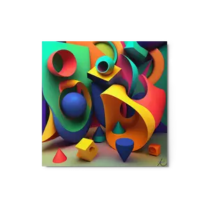 Abstract 3D Art 3 Metal 12x12 in prints