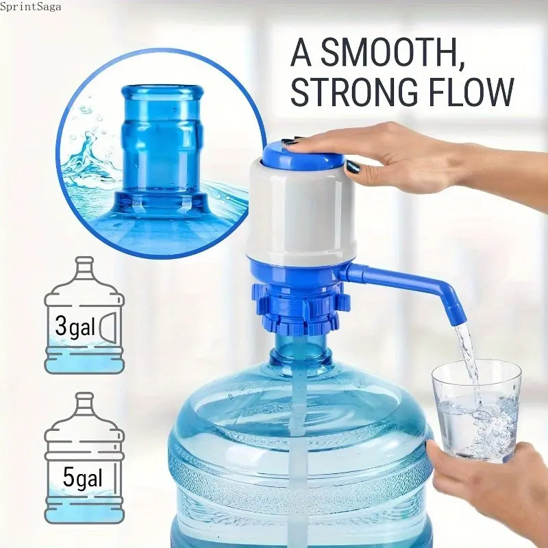 Self-Priming Water Pump for Bottled Water, Manual and Automatic Household Water Dispenser, Easy-to-Use Mineral Water Pump, Fits Standard Bottles, Ideal for Home, Kitchen, Office, and Drinking Water Use Kitchenware