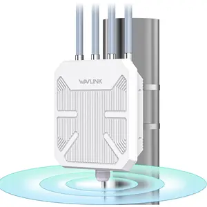 Ax outdoor wifi 6 extender ip67 weatherproof outdoor access point high power long range wifi extender signal booster 4x8dbi antennas compatible starlink for farm yard rv campsite