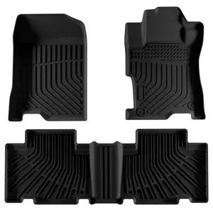 Floor Mats 3pcs Compatible for Accord 8th Gen 2008-2013 All-Weather Automotive Floor Mats Waterproof Heavy Duty Car Mats Flexible Floor Liners