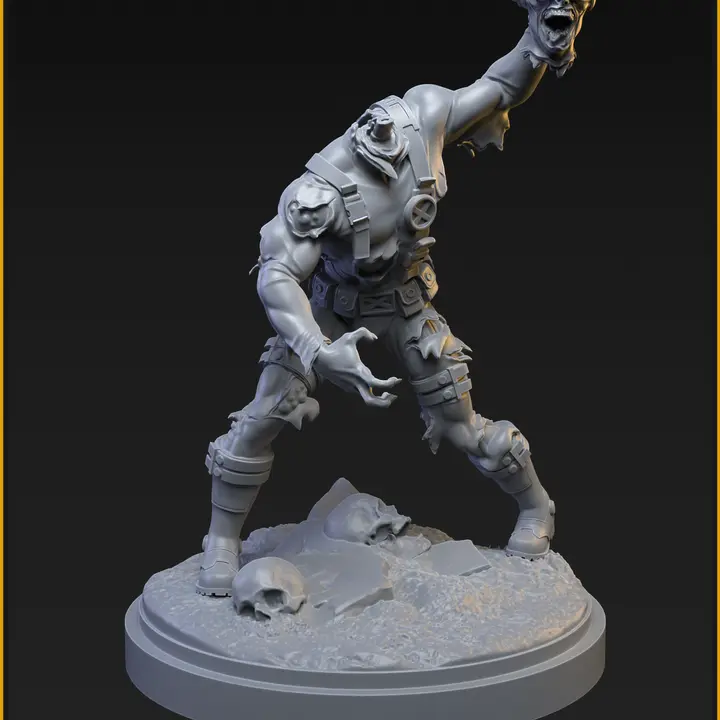 Zombie Cyclops 3D-Printed Statue - C27, Fan-Inspired, Crisp Details, 40mm on 35mm Base, MCP Proxy for Collectors