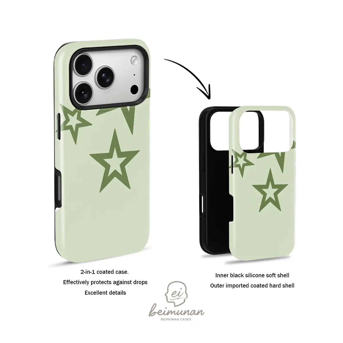 Starry Print Phone Case， Rugged Shockproof 2in1 Protective Shell for iPhone 17 16 15 14 13 12 Pro Max， Samsung Galaxy S25 S24 S23 S22 Ultra Series Holiday Gift Minimalist Stylish Cover