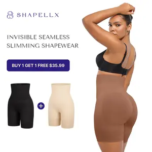 Shapellx 2-Pack Invisible Seamless Slimming Shapewear – Black, Beige & Latte Bundle for Women