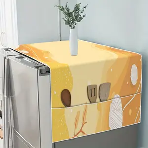 1 piece of shell love digital printing pattern universal refrigerator cover for all seasons, refrigerator cover with storage bag can store items, suitable for refrigerators and washing machines