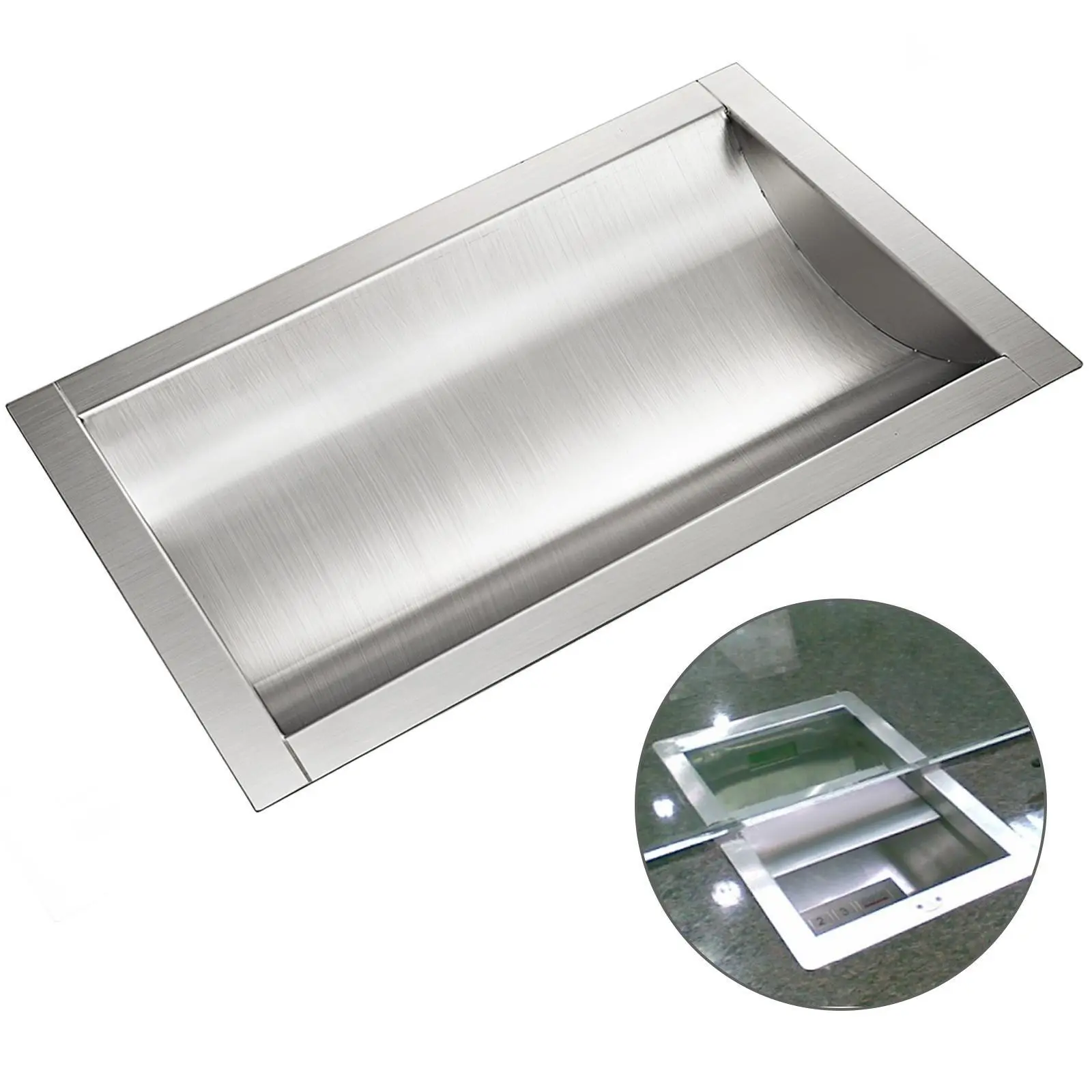 【Summerfinds】VEVOR 304 Stainless Steel Drop-In Deal Tray 14" Deep x 10" Wide x 2" High Brushed Finish for Cash register window Organiser Racks