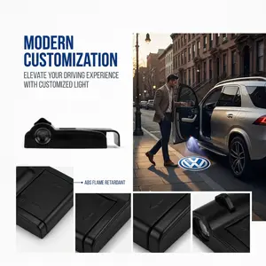 2-Pack Volkswagen Logo Welcome Lights, Integrated Projection Atmosphere Lamp, No Damage Installation, Fits Polo, Passat, Golf, CC, Touareg