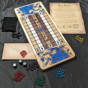 Sage Stones | Solid Wood, Resin Inlay, Resin Coated, Heirloom Quality Gaming Board for Up to 6 Players | Display Piece | Dragon Design