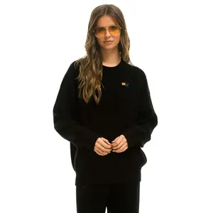 VINTAGE CABIN UNISEX CASHMERE SWEATER - BLACK