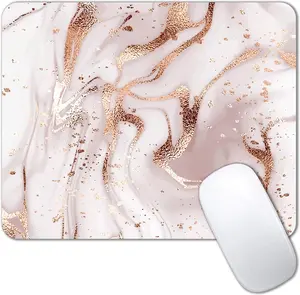IMAYONDIA Rose Gold Marble Gaming Mouse Pad 9.5x7.9 inch Non-Slip Rubber Base for PC Laptop & Wireless Mice Custom Pattern Design Comfortable Soft Feel Portable Mini Size Ideal Gift for Kids
