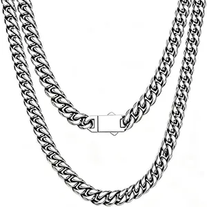 Stainless Steel Mens Cuban Link Chain, Miami Cuban Chain Necklace for Men, 6mm Wide  Hop Mens Necklace, for Father Husband Son men chain