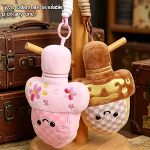 Talking Plush Cherry Blossom Embroidered Keychain Toy, Cute Bag Charm, Portable Handheld Gift for Girls, Travel Souvenir